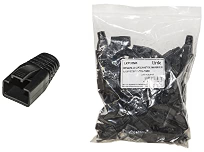 LINK lkpl8 N lkpl8 N Packung 100 copriconnettori 6 mm-Plug RJ45 8 polig Kabel CAT 5e- 6 schwarz, ()