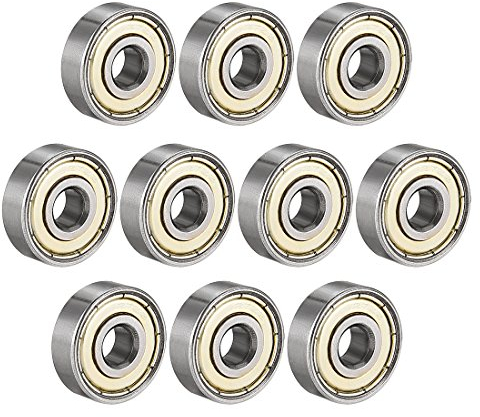 sourcing map 627ZZ Kugellager, 7 mm x 22 mm x 7 mm, doppelt geschirmt, 627-2Z 80027 Rillenkugellager, Karbonstahl (10 Stück)