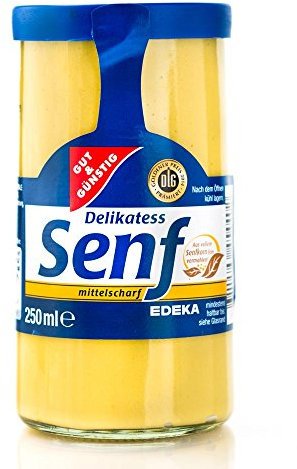 Gut & Günstig Delikatess Senf mittelscharf, 6er Pack (6 x 250ml)