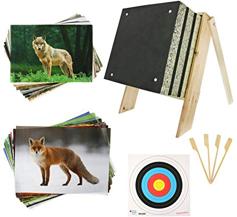 BSW STRONGHOLD Set FÜR ARMBRÜSTE | Zielscheibe für Armbrüste aus Schaumstoff - inkl. Ständer und Auflagen (60x60x40, Black)