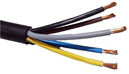 5M - Rubber Cable 4MM 5 CORE H07RN-F HO7RNF Tough Heavy Duty Cable