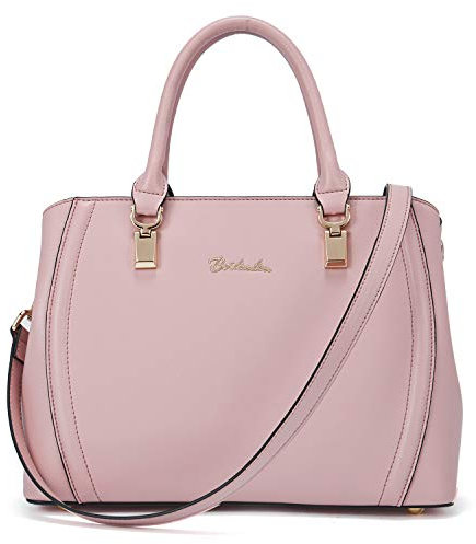 BOSTANTEN Damen Leder Handtasche Schultertasche Umhängetasche Elegante Henkeltasche Tote Bag Rosa