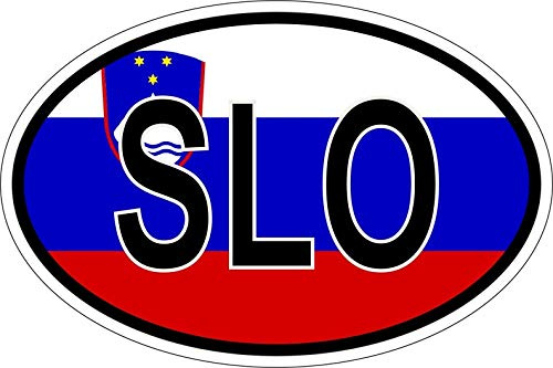Akachafactory Sticker oval flag vinyl country code SLO slovenia