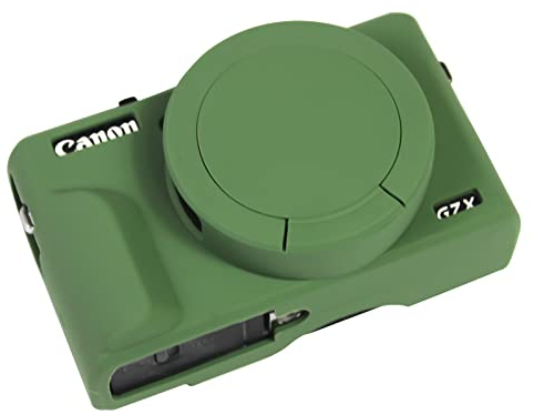 Easy Hood Case for Canon Powershot G7 X Mark III Digital Camera, Soft Silicone Protective Cover with Removable Lens Cover for Canon Powershot G7X Mark III DSLR Camera (Green)