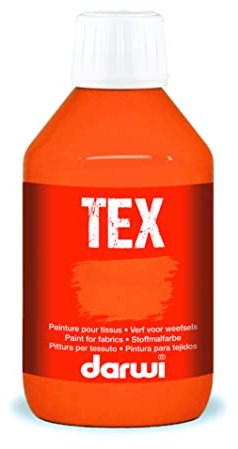 DARWI - DA0100250752C - Un flacon de Peinture Pour Tissus finition Opaque - Coloris Orange - 250 ML - DARWI TEXTILE - Loisirs Créatifs - Activité Manuelle - Bricolage