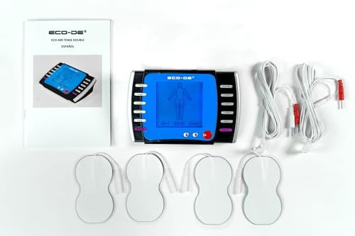 ECODE Digitaler Elektrostimulator TENS-Massagegerät, Doppelkanal, EMS, 4 Elektroden, Total Muscle Strengthening, Auto-Programme ECO-309