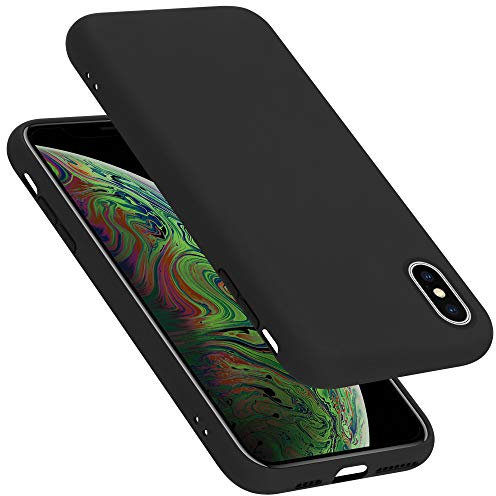 cadorabo Coque Compatible avec Apple iPhone XS Max, Étui Housse en Silicone- Coque pour iPhone XS Max- Protection Antichoc, Anti-Empreintes- TPU Housse de Protection - Mat Liquid Black