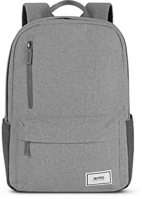Solo New York Laptop Backpack for Women & Men -Carry On Bookbag for Travel & Work, Lightweight Bag, Side Mesh Pockets, Fits 15.6 Computer - Re:Cover, Grey, Grey, One Size, Re:cover Backpack