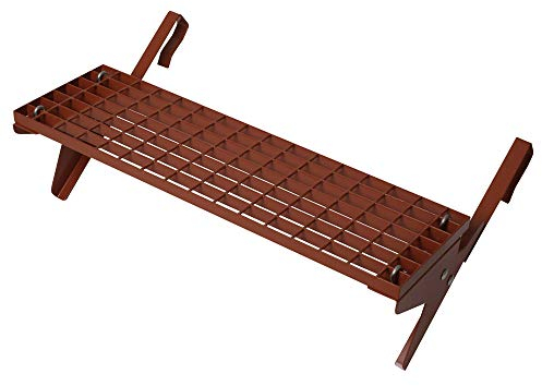 Dachtritt Set 80x25 cm, Rot, Universal-Trittrost mit Laufroststützen aus feuerverzinktem Stahl, Dachstufe, Laufrost, Steigtritt für Großflächenziegel (ab 44 cm Ziegellänge)