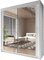 INTERWOOD Modern Full Mirror 2&3 Sliding Doors Wardrobe With Adjustable Shelves, Hanging Rails, Bedroom Furniture (White 180cm)