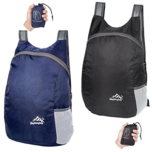 Feibmir 2 Ultraleichte faltbare Rucksäcke,Wasserabweisende Wander-Tagesrucksäcke,Packbare Rucksäcke für Herren Damen Kinder Reisen Outdoor Camping Klettern Radfahren Wandern