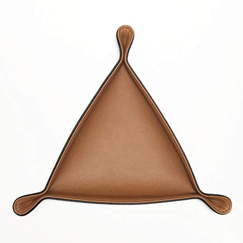Doro von Hagen® Echt Leder Designer Schlüsselablage/Taschenleerer Dreieck 24 cm, aussen Mokka Dunkelbraun, innen Cognac Braun. Handgefertigt in unserem Atelier