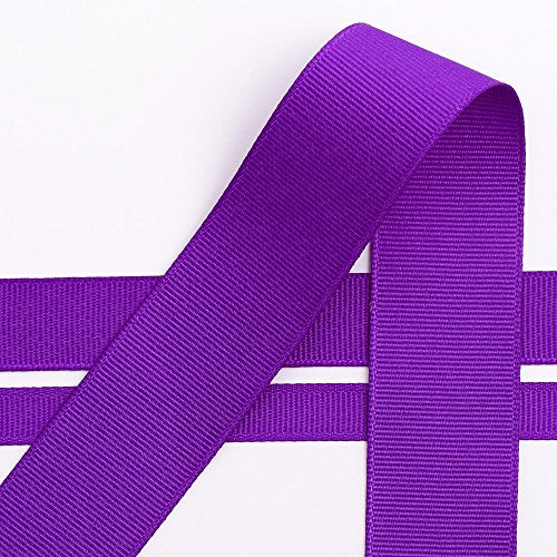 Italian Options Grosgrain Ribbon 10mm, Strong Plain Purple Ribbon for Bows, Wedding, Crafting, Sewing, Hair Accessories, Gift Wrap, 10 mm x 10 Metre Roll, Purple