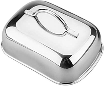 mantequillera Mantequilla de mantequilla de acero inoxidable Mantequilla de Mantequilla Pastel de Contenedor Pastel De Queso Cubierto Mantequilla Cuadro Diseño Manija Porta mantequilla