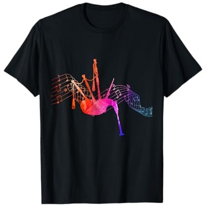 Cornemuse colorée sur partition pour cornemuse T-Shirt