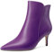 Aachcol Donna Stivaletti Chiusa a Punta Slip-on Spillo Medio Tacco Heel Matte Cerniera Viola c 6 CM 42 EU