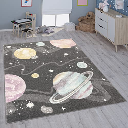 Paco Home Kinderteppich Teppich Kinderzimmer Mädchen Jungs Verschiedene Motive Und Größen, Grösse:240x340 cm, Farbe:Anthrazit