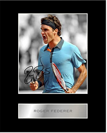 Roger Federer vorgedrucktes, signiertes Foto mit Passepartout, #22, gedrucktes Autogrammbild