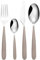 Guzzini - JUST Set 24 Posate per 6 Posti Tavola, in Acciaio Inox - Grigio Tortora - 122900158