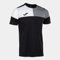 Joma Herren Kurzarmshirt Mann Crew V Tshirt, Schwarz Grau Weiß, XL EU