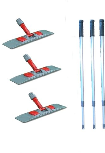 maxxi4you 3 x Klapphalter mit Teleskopstiel für Wischmopp Bodenreinigung Mopp 60 cm