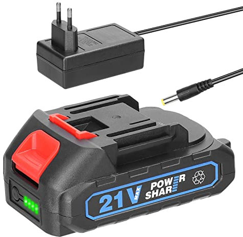 Vislone Batterie au Lithium Rechargeable 21 V et Adaptateur de Batterie Batterie de Rechange pour Outil électrique avec Voyant de Niveau de Batterie