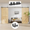 LTIYITL 203CM (6.6FT) Herraje Para Puerta Corredera Kit de Granero Accesorio de Armario Con Rodillo de Riel Para Puerta Doble,Contiene Guía de Suelo Ajustable