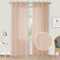 CUCRAF Leinenoptik Voile Vorhänge mit Ösen Halbtransparent Gardine für Schlafzimmer Wohnzimmer H225 x B140cm 2er Set,Baby Rosa