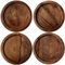 Marrakesch 4er Set Tablett aus echtem Akazienholz Rund 15 cm für Indoor Outdoor | einsetzbar als Pflanzentopf-Untersetzer Kerzenteller Schlüsselablage Serviertablett oder Schmucktablett