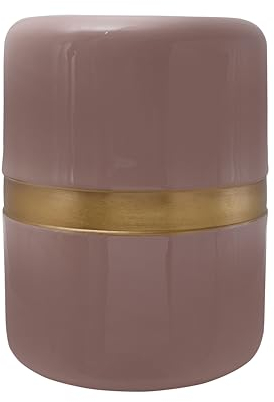 Qiyano Beistelltisch rund glänzend lackiert 100% Eisen Metall Nachttisch Wohnzimmer Pflanzenständer Dekoration Ablage Retro Modern Handgefertigt Höhe: 47 cm Farbe: Altrosa