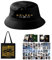 Jungkook Merchandise K-Pop Geschenkset, 1 GOLDEN Album Canvas Tasche, 1 Hut, 1 Schachtel Laser-Laserkarten 55 Stück, JUNGKOOK Merch(Color:Black-2)