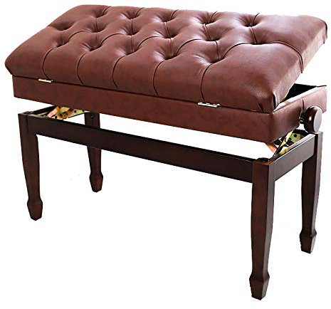SGKOMN Frisiertischhocker Duet, doppelt verstellbare, gepolsterte Deluxe-Klavierbank, 86 cm, Klavierhocker mit Gummimatte und Konstruktion aus massivem Hartholz
