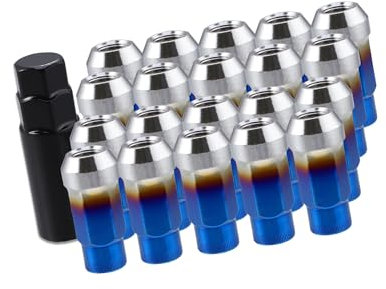 A ABSOPRO 20uds M12x1.25 Orejeta Tuercas Antirrobo Rueda Tuercas Antirrobo con Llave Herramienta Juego Multicolor Reemplazo de artículo