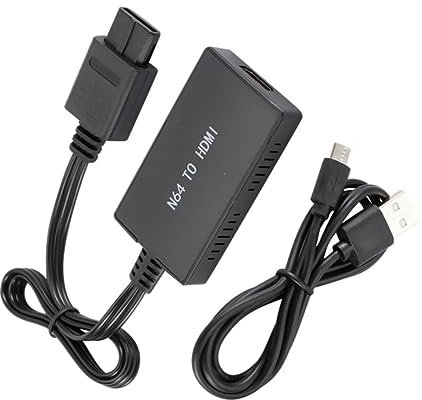 Durable NGC/SNES/N64 vers HDMI Convertisseur Adaptateur avec Câble USB pour Nintendo, Plug and Play