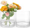 Oungy 2 jarrones de cristal grandes, 20 cm de alto, cilindro de cristal para velas, cilindro de cristal sin base, cristal transparente, para bodas, eventos, decoración, centro