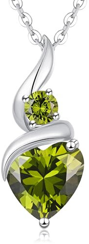 LOUISA SECRET Kette Damen Infinity Herz Anhänger 925 Sterling Silber or Messing mit Rose Gold plattiert Geburtsstein Halskette für Damen Valentinstag Weihnachten Geburtstag für Sie Frauen mama