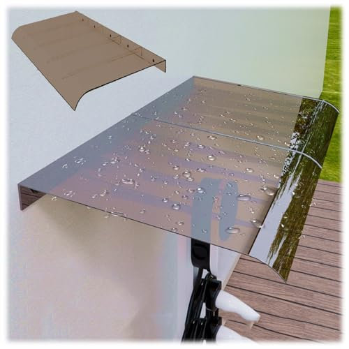 AKWQPY Vordach Für Haustür, Pultbogenvordach Überdachung Aus Polycarbonat, Türvordach Für Sonnenschutz Regenschutz Windschutz, Pultvordach Für Tür Eingang Hauseingang(35x80cm)