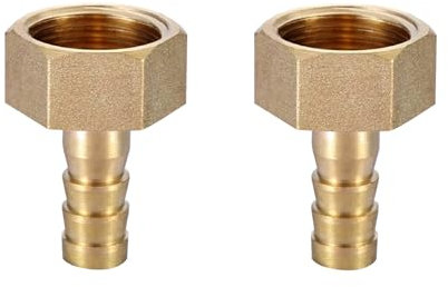 JIHXYER 2 Pezzi di Raccordo per Ugello in Ottone 10 mm G1/2 Adattatore per Tubo con Filettatura Femmina