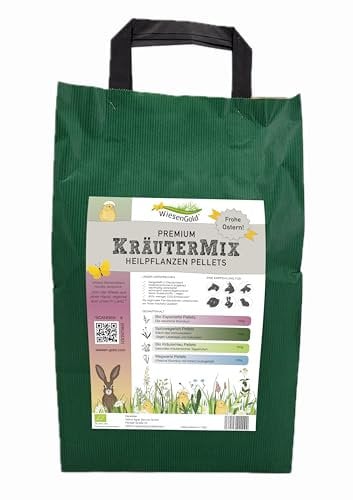 Kräuterset für Tiere, WiesenGold® Premium KräuterMix - 4er Set Kräuter- und Heilpflanzen, Kräuterset für Pferde, Hühner, Kaninchen, Kleintiere