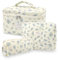 Aucuu Grande Trousse de Maquillage, Lot de 3 Trousse de Toilette Femme Voyage en Coton, Trousse de Toilette Femme Voyage, Motif Floral Grand Capacité Trousse de Toilette pour Fille Femme