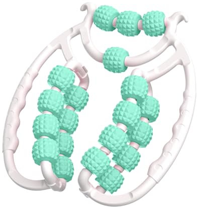 Rouleau Massage,Rouleau de jambe, rouleaux de massage à 20 roues pour les jambes, rouleau de cellulite en plastique, rouleau de masseur de cellulite non glissant pour cuisse (vert)