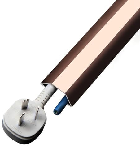 Gaine Cable Cache-câbles De Sol Autocollant Noir, Doré Et Argenté, 1 M/1,5 M, Cache-câble Rigide Pour Tube Électrique, Pour Maison, Bureau, Bureau, Chambre À Coucher(B,W 3.8CM/1.5INCH L 1M/39INCH)