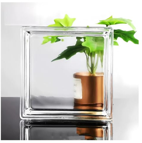 Zfmnoyev Brique De Verre, Brique De Verre Creuse Carrée Haute Transparence, Briques De Verre À Isolation Phonique Et Thermique, par Exemple, Cloisons De Restaurant Et Salles De Bain(Clear-H)