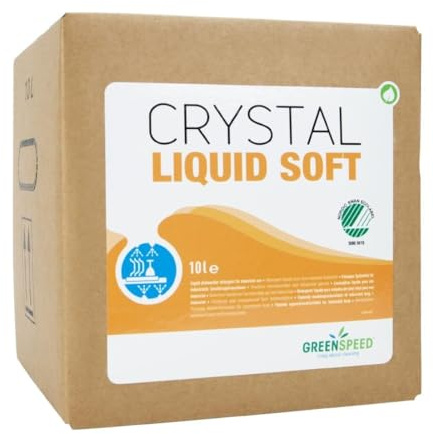Greenspeed Crystal Liquid Soft Dishwash Detergent Bag-in-Box, 10 Ltr | Formulated for commercial automatic machines, delivering spot-free glassware and clean tableware with every cycle.