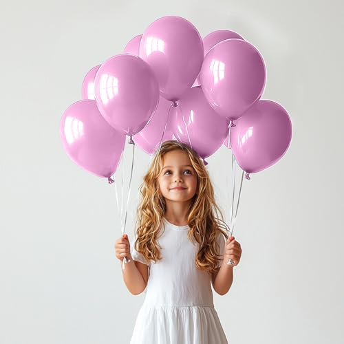 TROOKEE - 100 Palloncini rosa realizzati in Spagna da 31 cm - Palloncini di compleanno rosa biodegradabili - Decorazione di compleanno, baby shower, feste, matrimoni, Natale, comunioni, Halloween