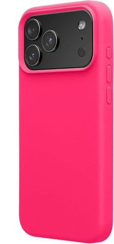 Captor Cover iPhone 17 Pro Max Custodia Colorata in Silicone Liquido, Antiurto, Flessibile, Bordo Rialzato per Schermo e Fotocamera Con Microfibra Interna per iPhone 17 Pro Max Cover (Fucsia)