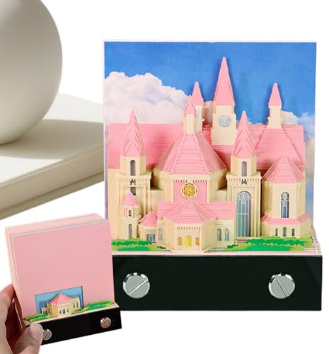3D Kalender 2026 | 3D Memoblock Kirche Schreibtisch | Schreibtisch für Weihnachten Zuhause Büro Schlafzimmer Wohnung Party Reise | Schulreise Schlafsaal Geschenk