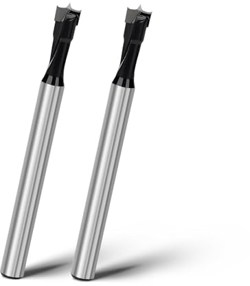 2 brocas Forstner de 8 mm, 93 mm de longitud con vástago redondo para agujeros profundos para madera, madera dura, madera blanda