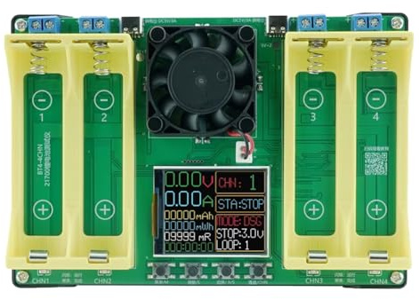 Ounfhtrttk 21700 Batteriekapazitätstester 21700 Batteriekapazitätstester 1,77 Bildschirm 4-Kanal -Entlade Integrierter Batterietester Innenwiderstand