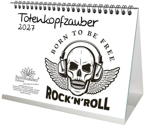 Totenkopfzauber DIN A5 Tischkalender für 2027 Skull Totenkopf Bones Gothik - Seelenzauber